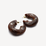 Rena Hoops Dark Brown - Hye Jane