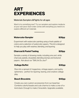 Art à la Carte Booking with deposit