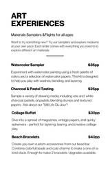 Art à la Carte Booking with deposit