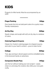 Art à la Carte Booking with deposit