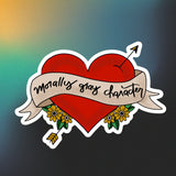 Morally gray character tattoo heart sticker - Kate Opal Creative