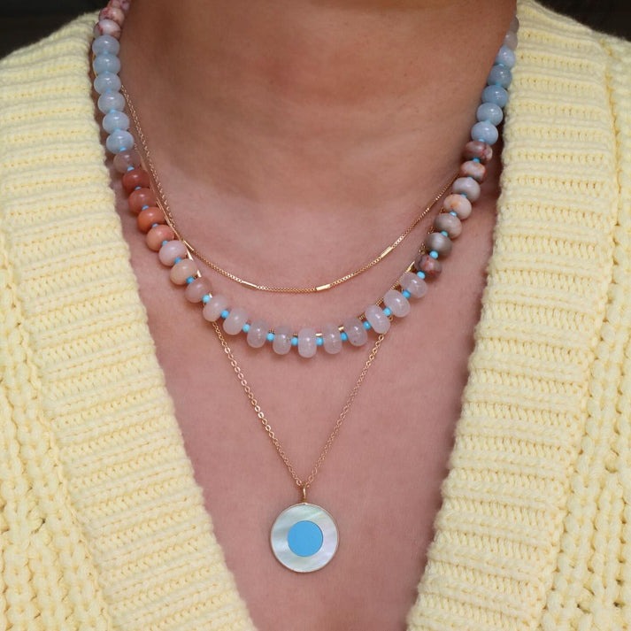 Nuetral Rainbow Beaded Necklace - Hye Jane