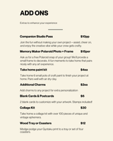 Art à la Carte Booking with deposit