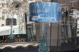 Blue Lamp Shade with White Car | Window Works Series | - Geanna Merola