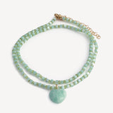 Palma Amazonite Heart Necklace - Hye Jane