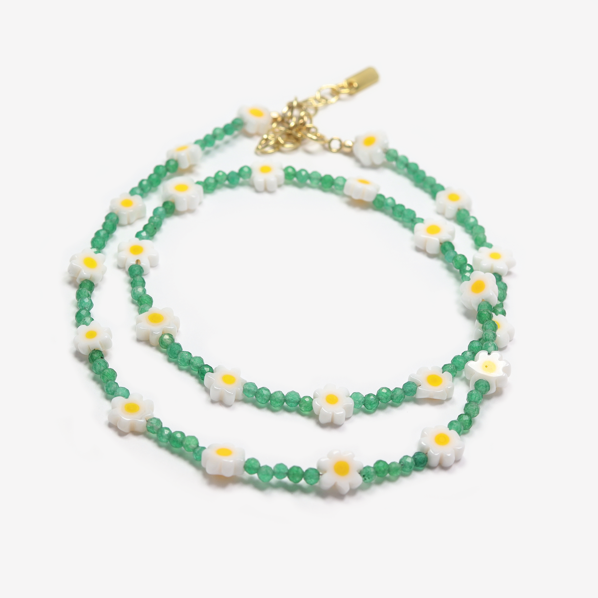Green Aventurine Daisy Necklace - Hye Jane