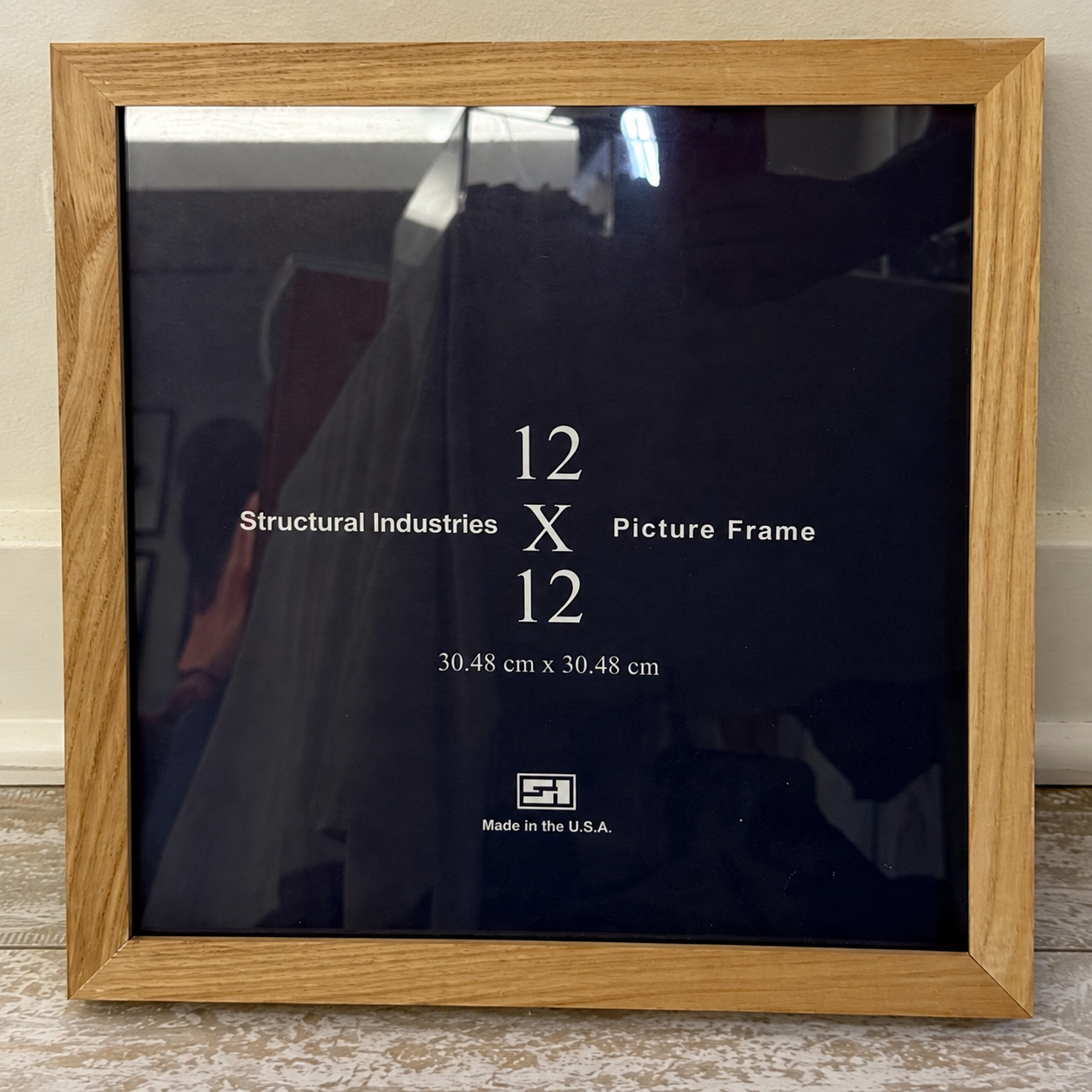 12 by 12 inch natural wood-tone picture frame
