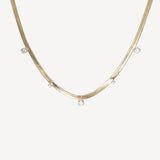 Liz Herringbone and Cz Necklace - Hye Jane