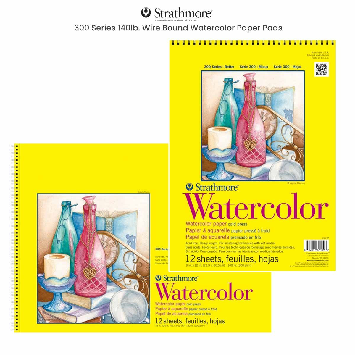 Strathmore 300 Series Watercolor Paper – 18" × 24" – 8½ Sheets